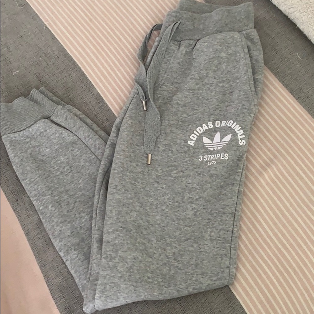 Super comfy light grey adidas joggers